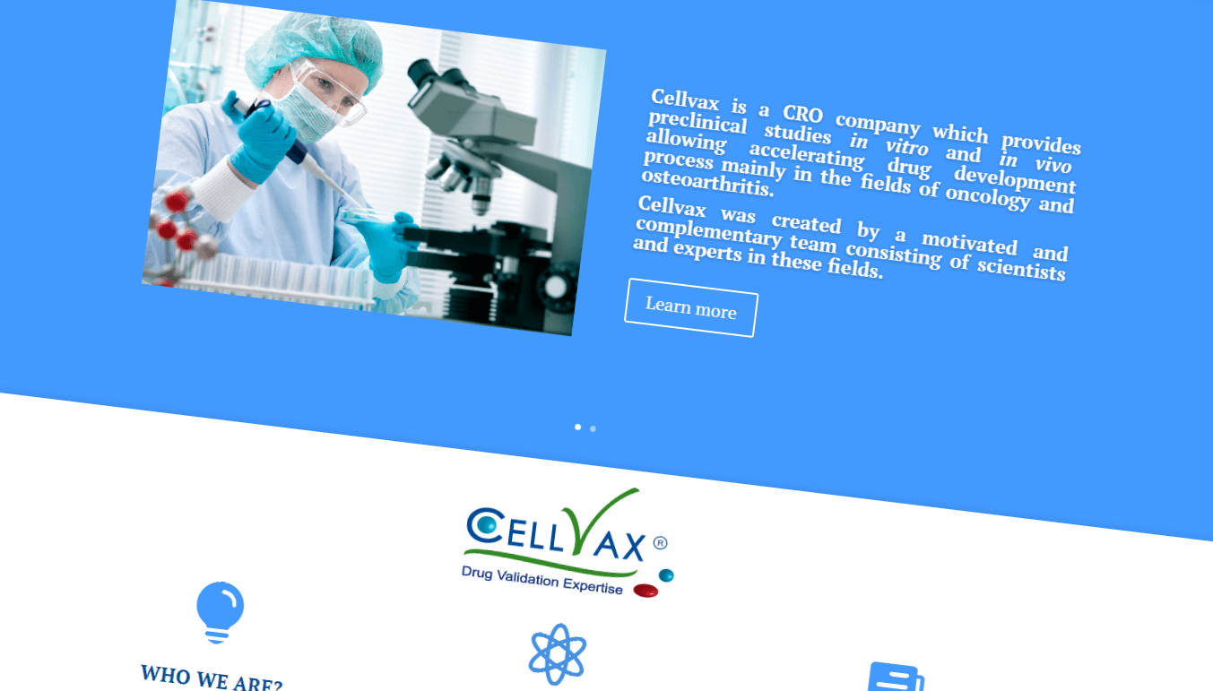 cellvax.site .web - Nouveau site internet Cellvax Pharma